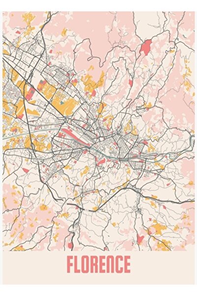 Universal Φλωρεντία Ιταλία Χάρτης της πόλης με κιμωλία Επιτραπέζιος πίνακας Ξ...
