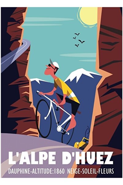 Universal Αφίσα L'alpe D'huez, Ξύλινη Διακοσμητική Αφίσα