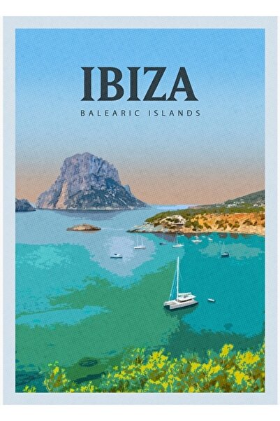 Universal Vizitați Ibiza Tablo Poster decorativ din lemn