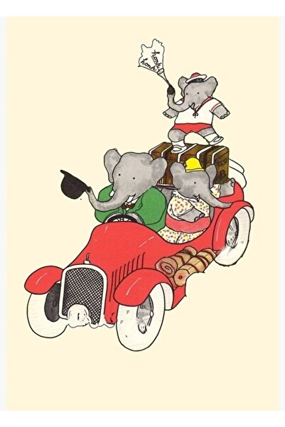 Universal Декоративен дървен плакат с картина Бабар за кола