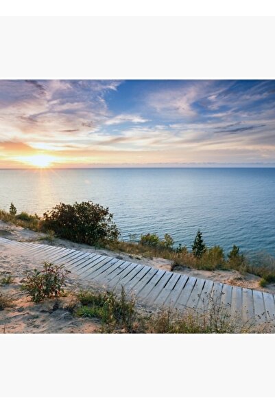 Universal Залез над езерото Мичиган на Емпайър Блъф, пясъчни дюни Сълпинг Беъ...