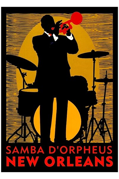 Universal New Orleans: Mardi Gras Samba Orpheus Print Tablo Poster din lemn d...