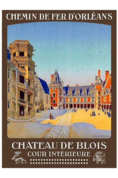 Universal Chateau De Blois, Franța, Tablou de călătorie, Poster din lemn deco...