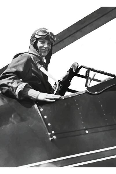 Universal Αμέλια Έαρχαρτ Ξύλινη Διακοσμητική Αφίσα Ζωγραφικής