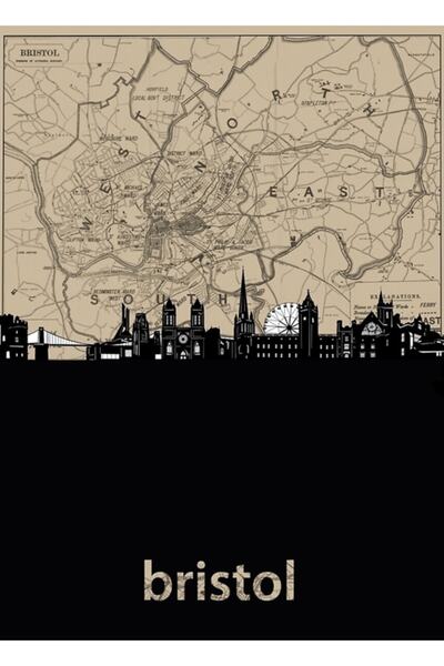 Universal Διακοσμητική ξύλινη αφίσα με σκηνικό της Μπρίστολ