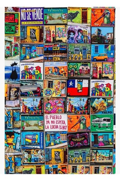 Universal Βαλπαράισο Χιλής Καρτ ποστάλ Ζωγραφική Ξύλινη Αφίσα Διακοσμητική