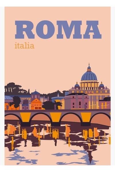 Universal Rim Italija Slika Drveni Poster Dekorativni