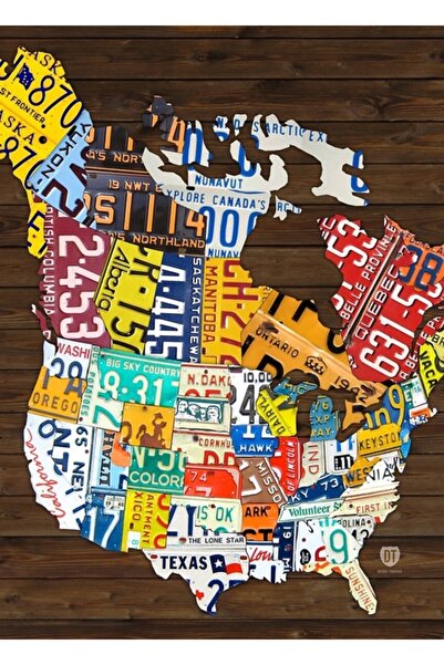 Universal Harta plăcuțelor de înmatriculare din America de Nord - Poster deco...