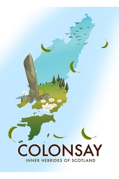 Universal Colonsay, Hebridele interioare ale Scoției, Poster decorativ din le...