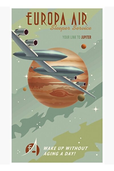 Universal Декоративен дървен плакат с картина на Юпитер за пътуване