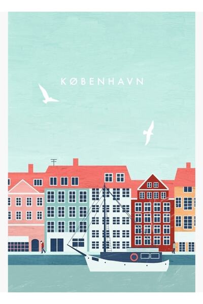 Universal Poster de călătorie Copenhaga Tablou decorativ din lemn