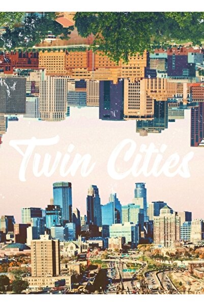 Universal Orașele gemene Minneapolis și Saint Paul Minnesota Poster decorativ...