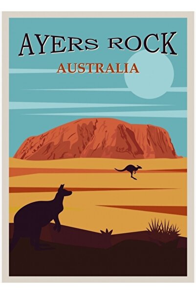 Universal Διακοσμητική ξύλινη αφίσα Ayers Rock Painting