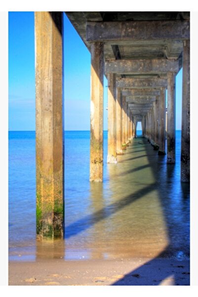 Universal Διακοσμητική ξύλινη αφίσα με εικονογράφηση αρμού Μπράιτον το πρωί