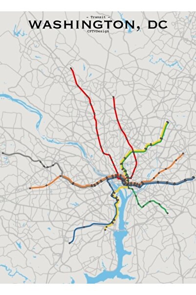 Universal Harta de transport Washington, DC, tablou, poster decorativ din lemn