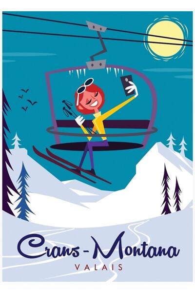 Universal Кранс-Монтана Дървен Декоративен Плакат за Маса