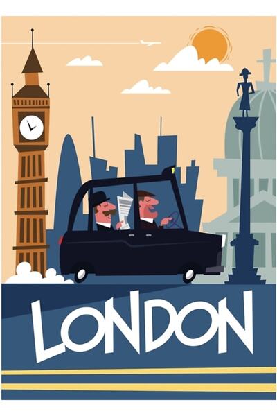 Universal Poster de călătorie Londra, tablou decorativ din lemn