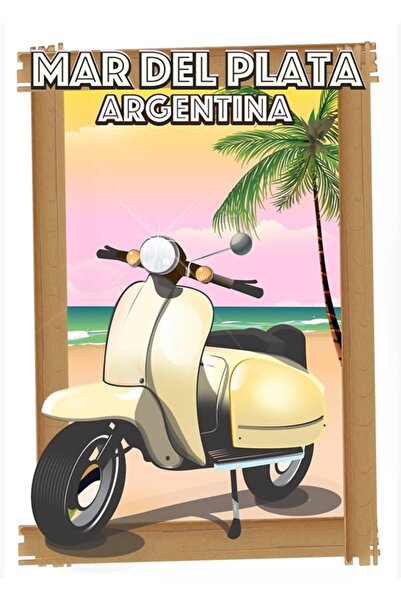 Universal Mar Del Plata Argentina Tablou Banner Plaja Poster din lemn Decorativ
