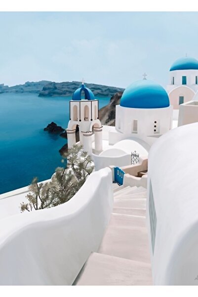 Universal Διακοσμητική Ξύλινη Αφίσα Σαντορίνης