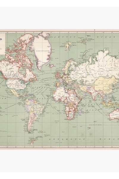 Universal Harta lumii (1915) Tablou decorativ din lemn, tip poster