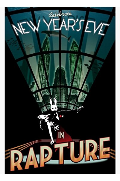 Universal Bioshock Πρωτοχρονιάτικη Ξύλινη Αφίσα Rapture, Διακοσμητική Ξύλινη ...