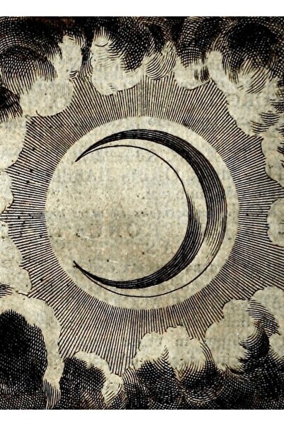 Universal Αρχαία Ξύλινη Αφίσα Ζωγραφικής με Ημισέληνο, Διακοσμητική