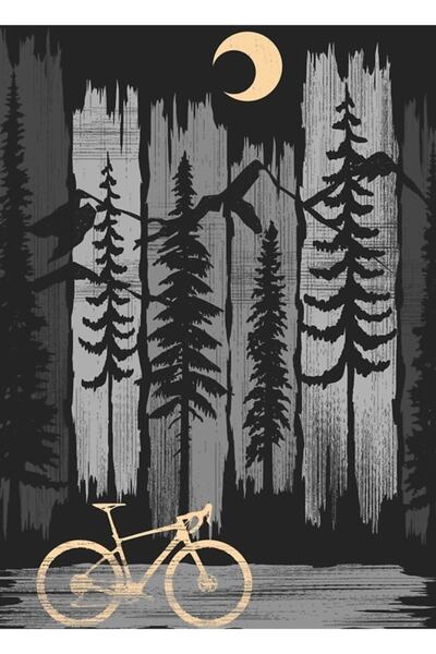 Universal Poster decorativ din lemn cu biciclete de peisaj, stil pietriș