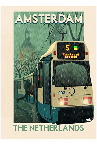 Universal Αφίσες ταξιδιωτικών θέματος - Άμστερνταμ Ολλανδία Ξύλινη διακοσμητι...