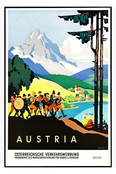 Universal Αυστρία Ταξιδιωτική Αφίσα Τέχνης Ξύλινη Διακοσμητική Αφίσα