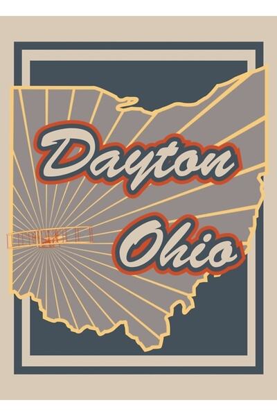 Universal Poster decorativ din lemn Dayton Ohio V2