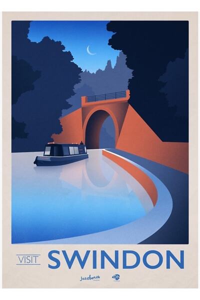 Universal Επισκεφθείτε το Σουίντον - Αφίσα ταξιδιωτικών αναμνηστικών - Ξύλινη...