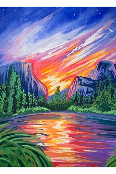 Universal Poster decorativ din lemn cu tablou Parcul Național Yosemite