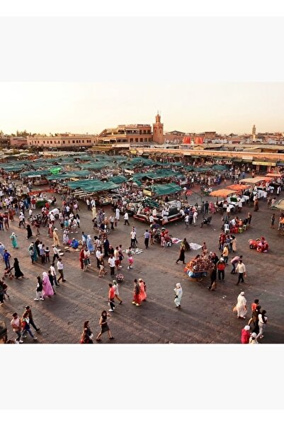 Universal Piața Jemaa El-fnaa, Marakeș, Maroc Tablou Poster din lemn decorativ