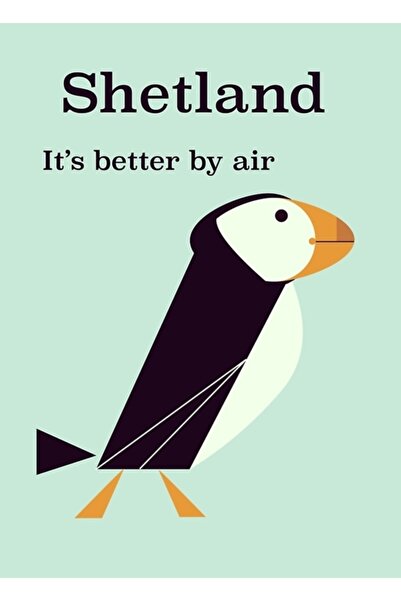 Universal Шетландски пъфин туристически плакат. Дървен декоративен плакат за ...