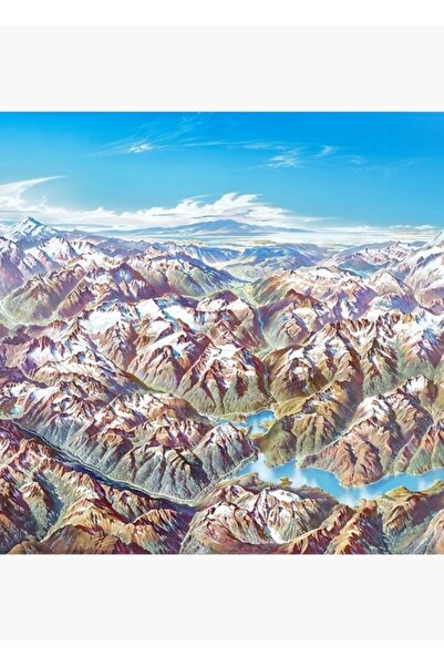 Universal Hartă panoramică a cerului Parcului Național North Cascade Tablo Po...