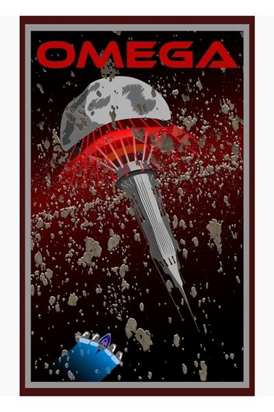 Universal Mass Effect Omega Travel Poster Fan Art Painting Ξύλινη διακοσμητικ...