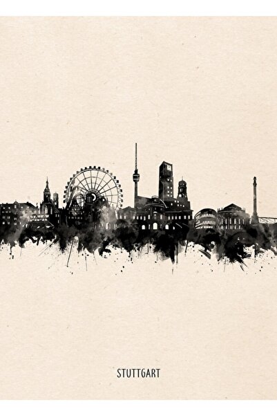 Universal Tablou siluetă Stuttgart Poster decorativ din lemn
