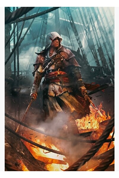 Universal Poster decorativ din lemn Captain Kenway