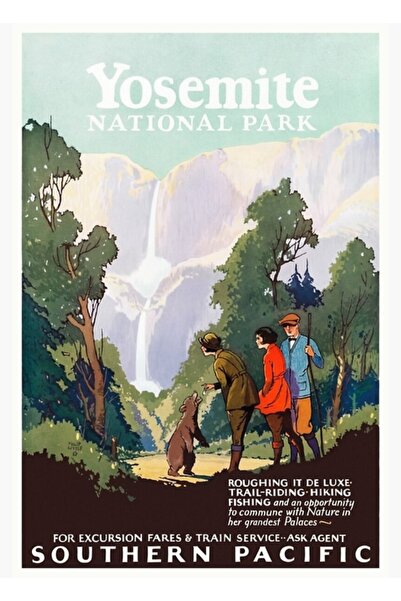 Universal Εθνικό Πάρκο Γιουσαμίτσι ΗΠΑ Τέχνη τοίχου 1924 Ζωγραφική Ξύλινη αφί...