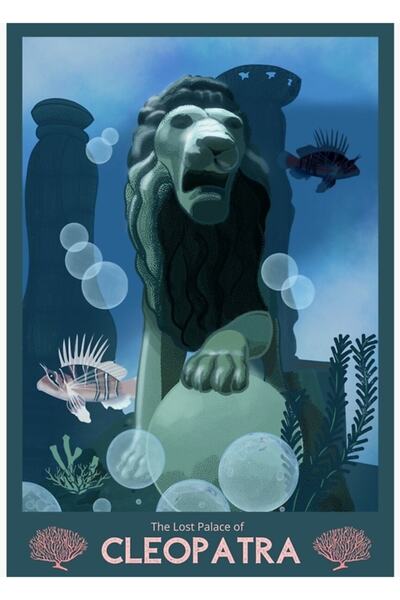 Universal Η Χαμένη Ανακτορία της Κλεοπάτρας: Διακοσμητική Ξύλινη Αφίσα με Πίν...