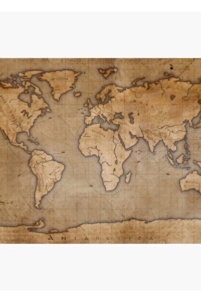 Universal Αρχαίος Χάρτης του Κόσμου Ξύλινη Διακοσμητική Αφίσα