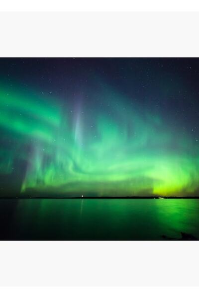 Universal Βόρεια Φώτα Της Νύχτας Πάνω από τη Λίμνη Πίνακας Ξύλινη Διακοσμητικ...