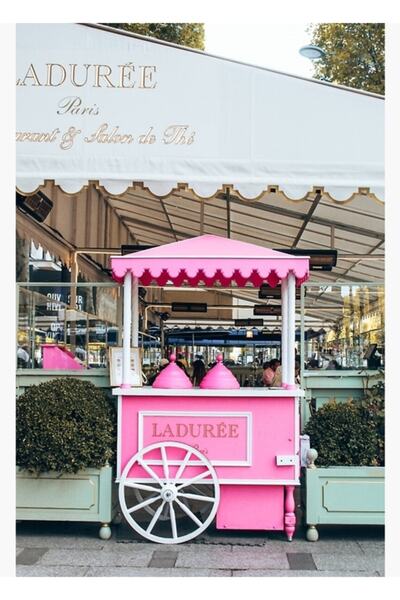 Universal Laduree Paris Ξύλινη Αφίσα Ζωγραφικής Διακοσμητική