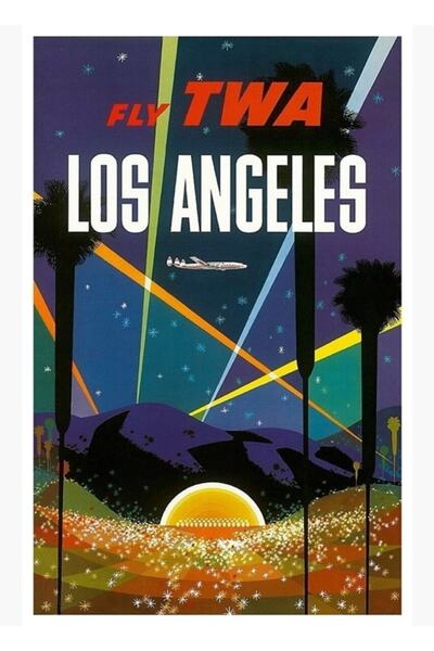 Universal Επιτραπέζια αφίσα ταξιδιού Λος Άντζελες Ξύλινη διακοσμητική αφίσα