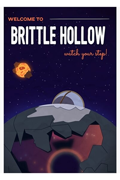 Universal Διακοσμητική ξύλινη αφίσα ταξιδιού Brittle Hollow, Ξύλινη αφίσα για...