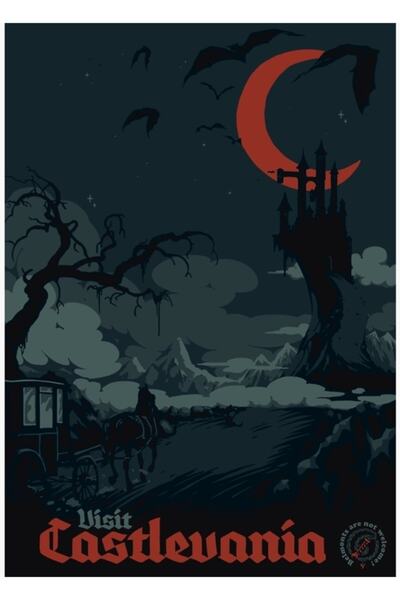 Universal Επισκεφθείτε το Castlevania Ξύλινη διακοσμητική αφίσα επιτραπέζια