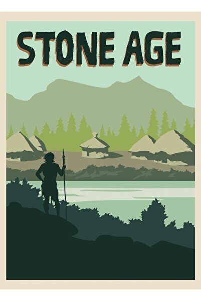 Universal Επιτραπέζιο παιχνίδι Stone Age - Μινιμαλιστικό στυλ αφίσας ταξιδιού...