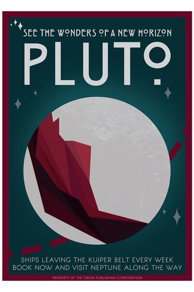 Universal Арт Деко плакат за космически пътешествия - Картина на Плутон, Дърв...