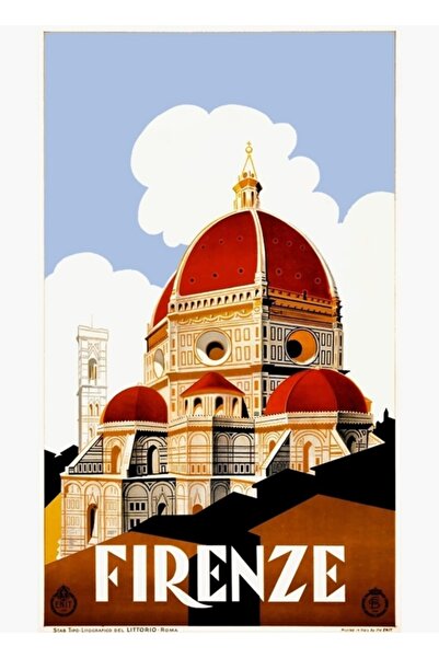 Universal 1930 Florența Italia Poster de călătorie Tablou Poster din lemn dec...