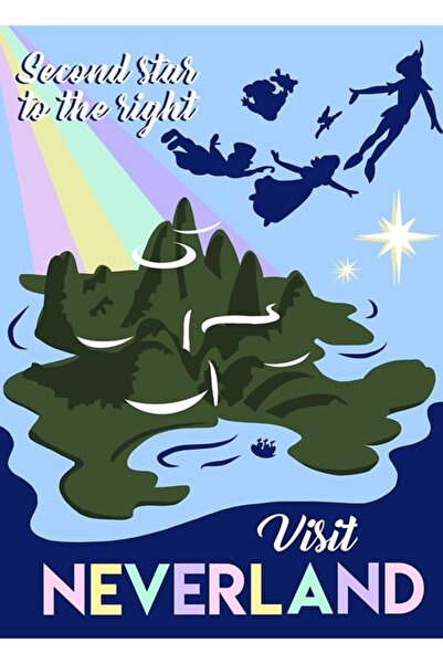 Universal Επισκεφθείτε την Neverland Painting, την ξύλινη διακοσμητική αφίσα.